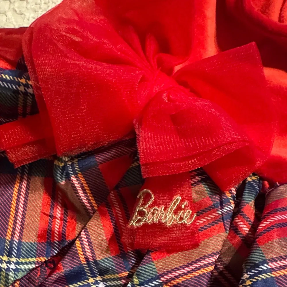 Barbie Red Plaid Dress with Bow